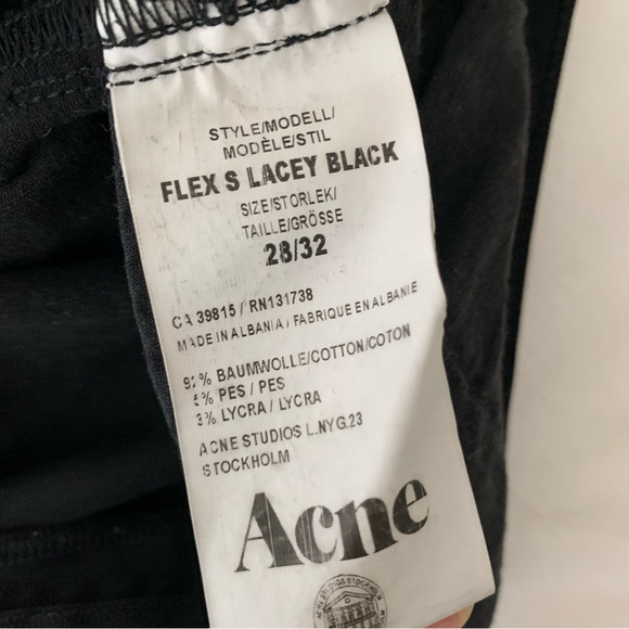 Acne Studios Flex S Lacey Black denim jeans size 28/32 - Picture 5 of 6